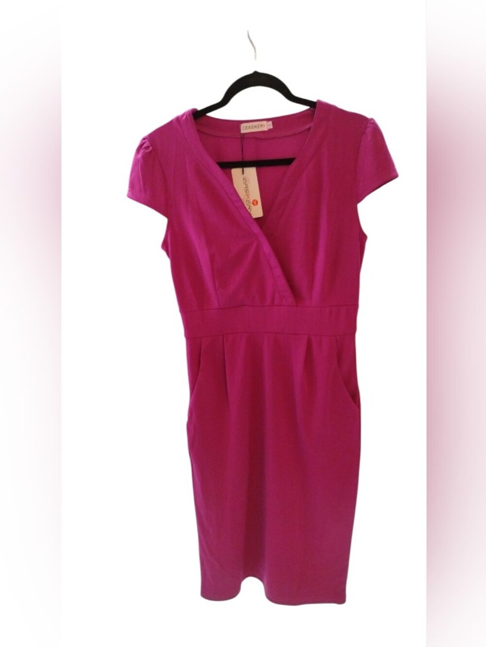 Ceasikery Women's Magenta Pink Cap Sleeve Dress Sz S NWT
